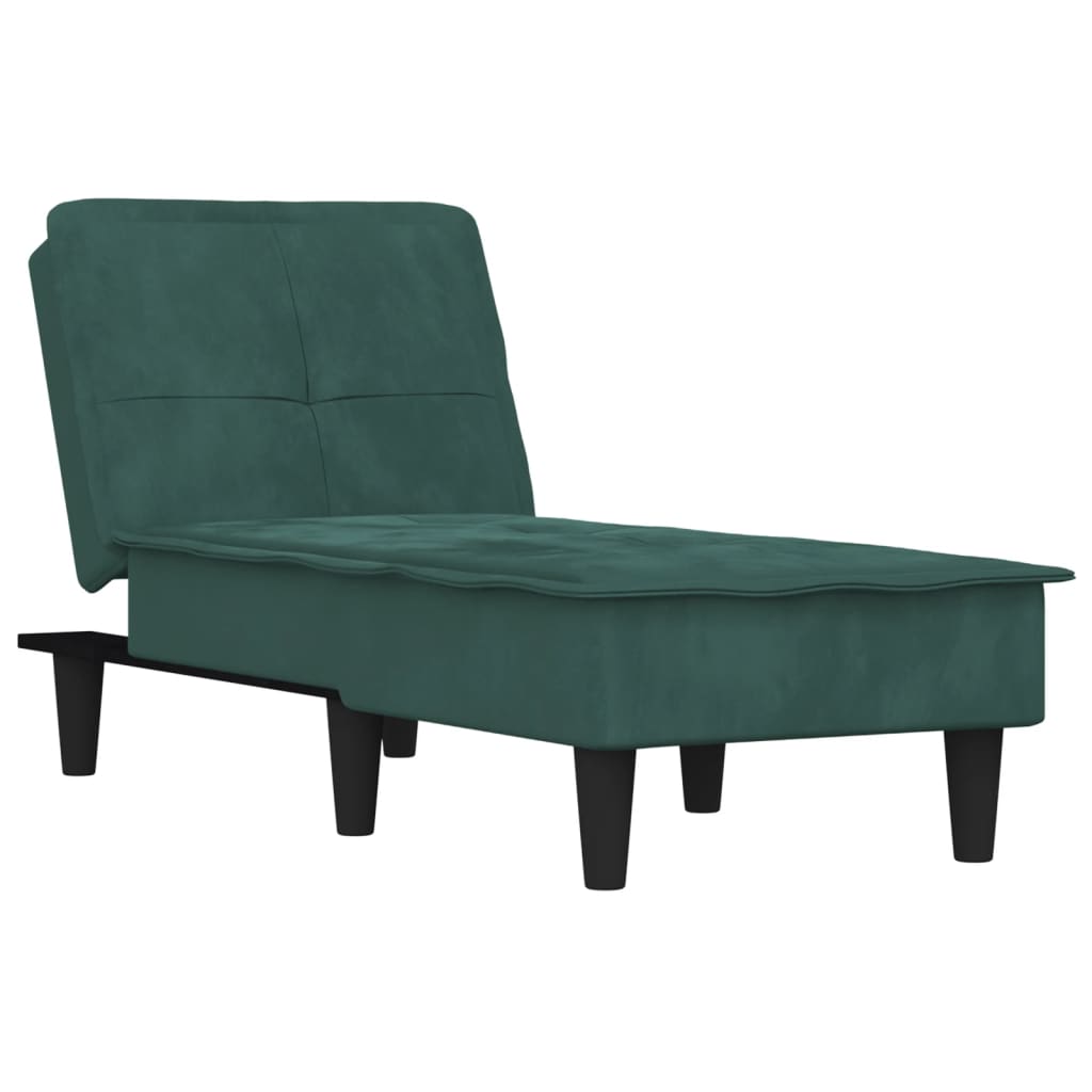 Velvet dark long green chair