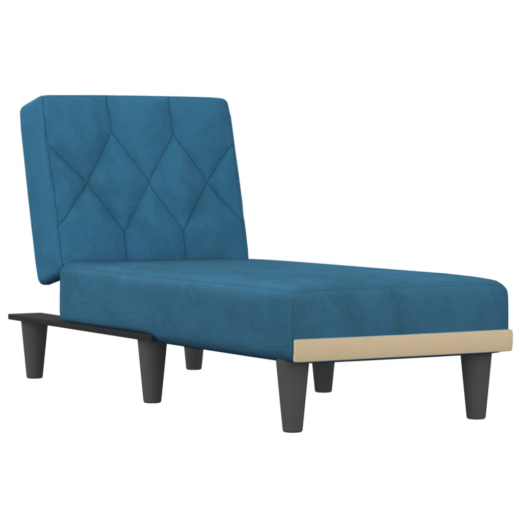 Velvet blue long chair