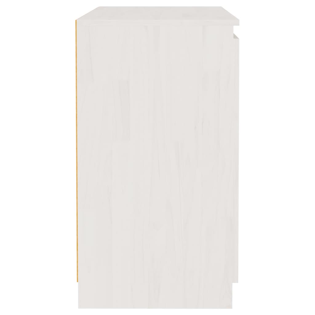 Mobile laterale bianco 60x36x65 cm in legno di pino massiccio