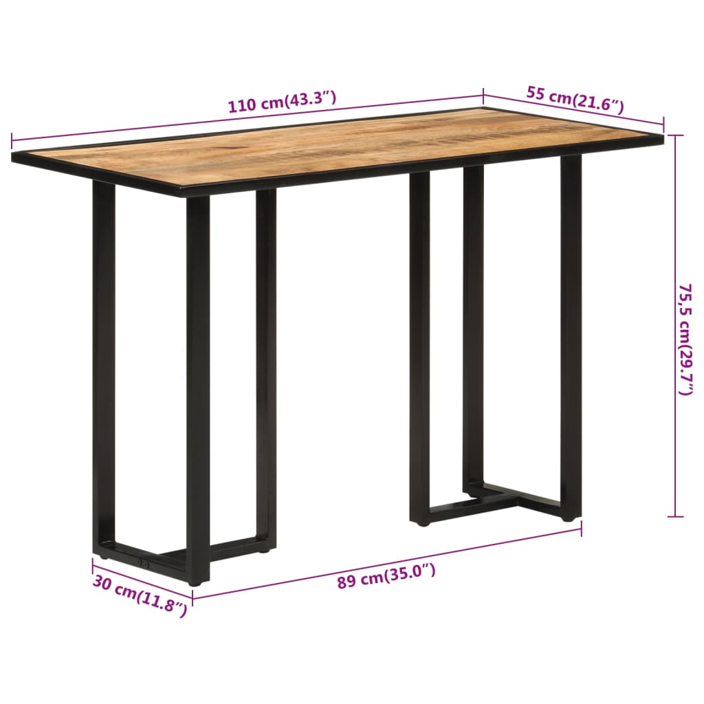 Dining table 110x55x75.5 cm Solid mango wood