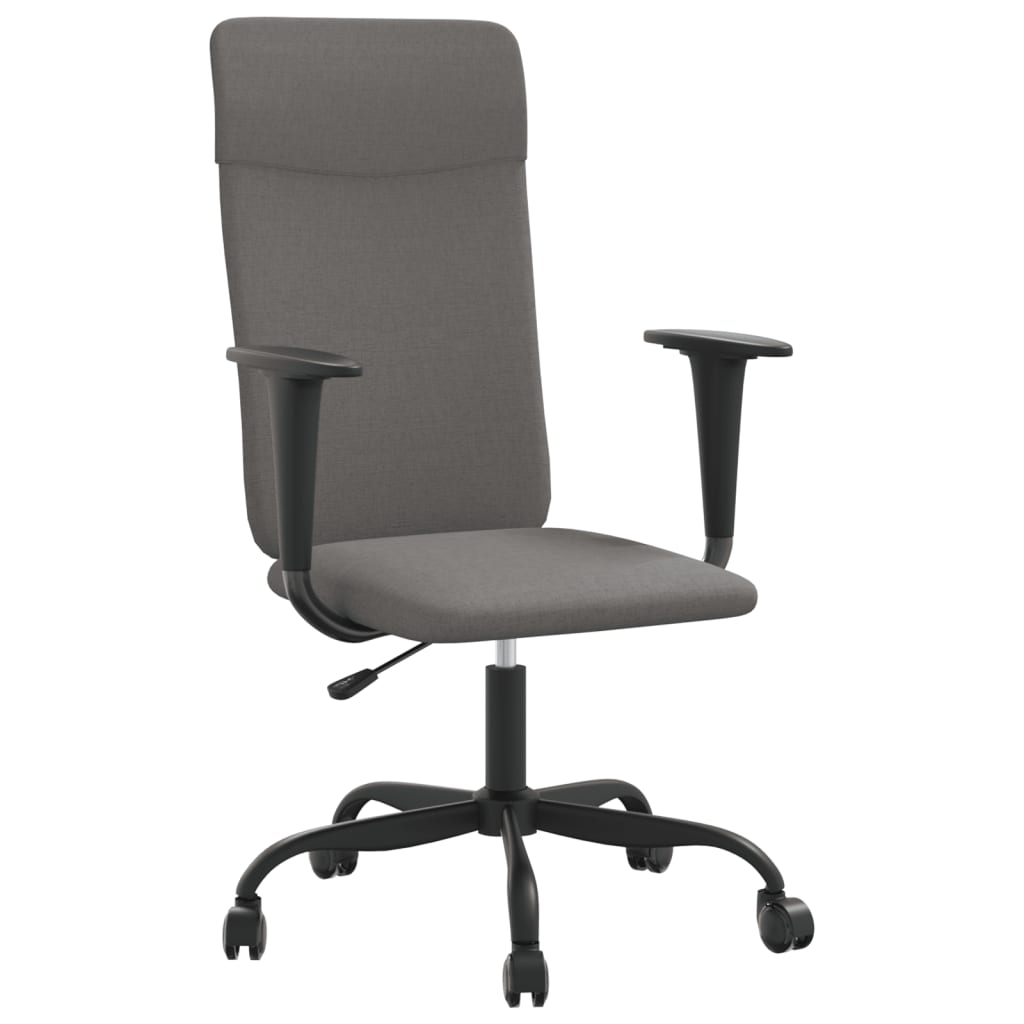 Desk chair adjustable in dark gray height fabric
