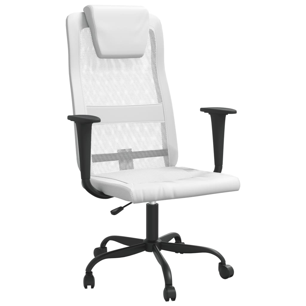 White height -adjustable office chair