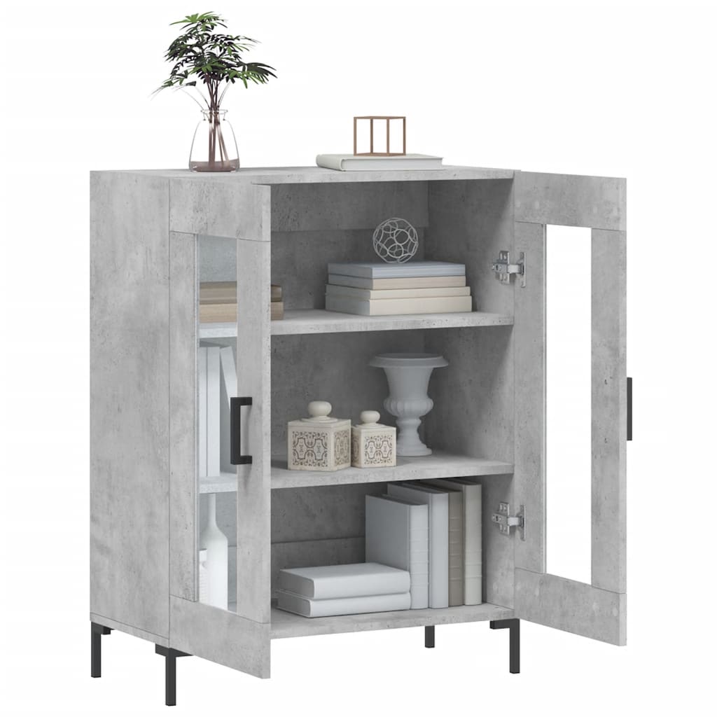 Credenza grigio cemento 69,5x34x90 cm in multistrato