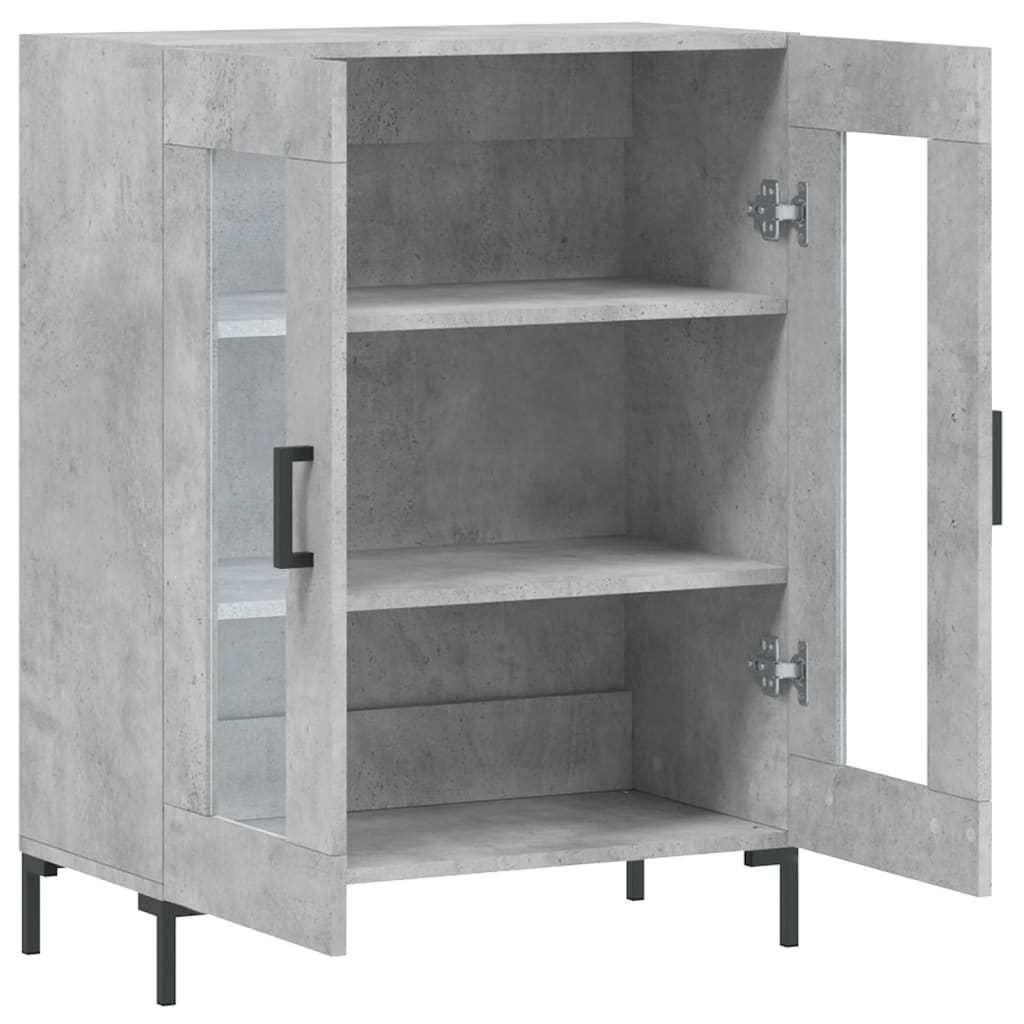 Credenza grigio cemento 69,5x34x90 cm in multistrato