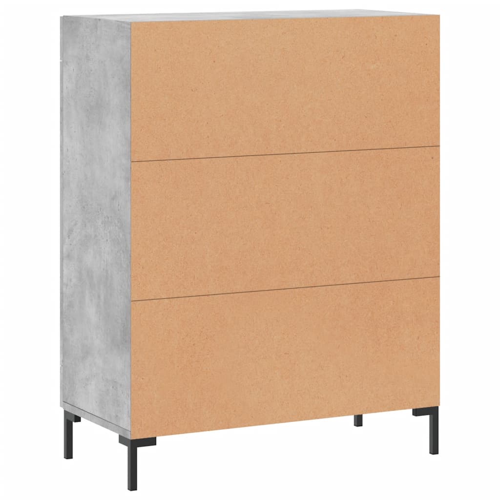 Credenza grigio cemento 69,5x34x90 cm in multistrato