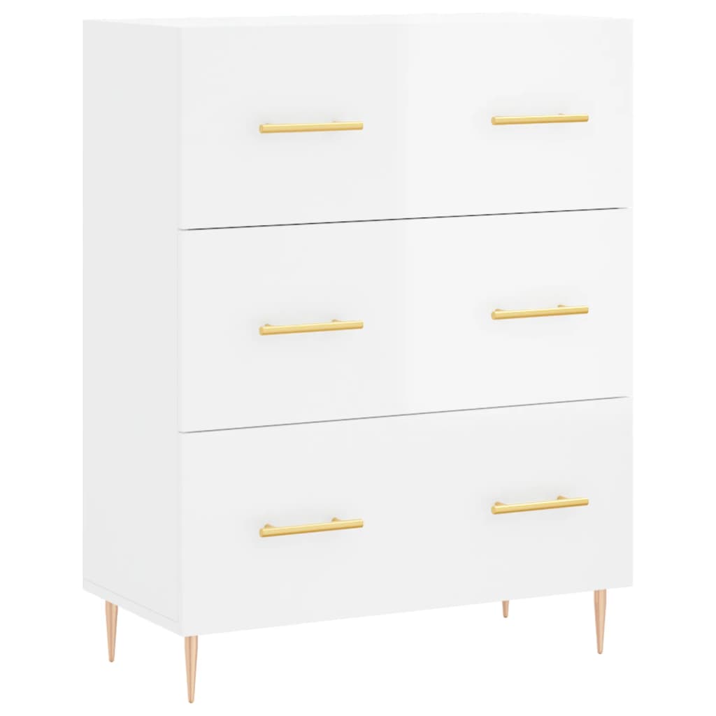 Credenza Bianco lucido 69,5x34x90 cm MDF