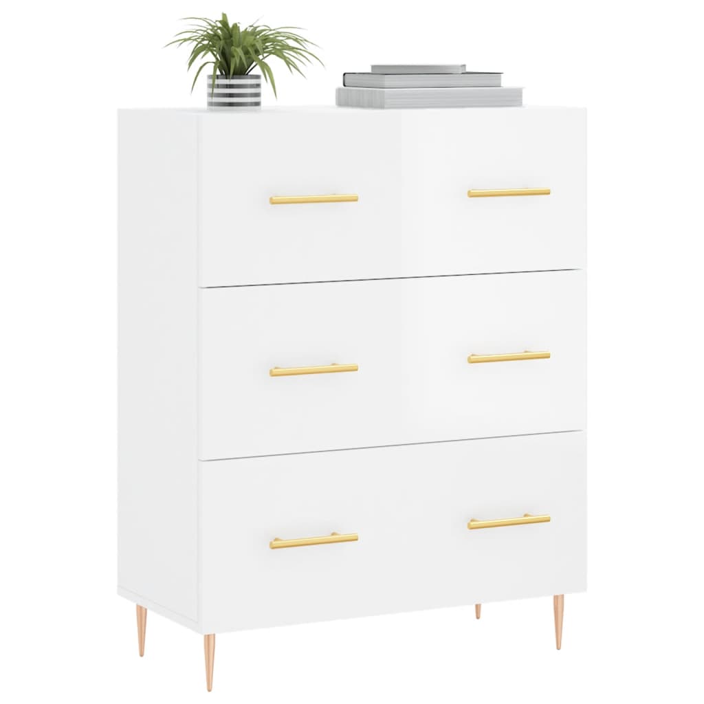 Credenza Bianco lucido 69,5x34x90 cm MDF