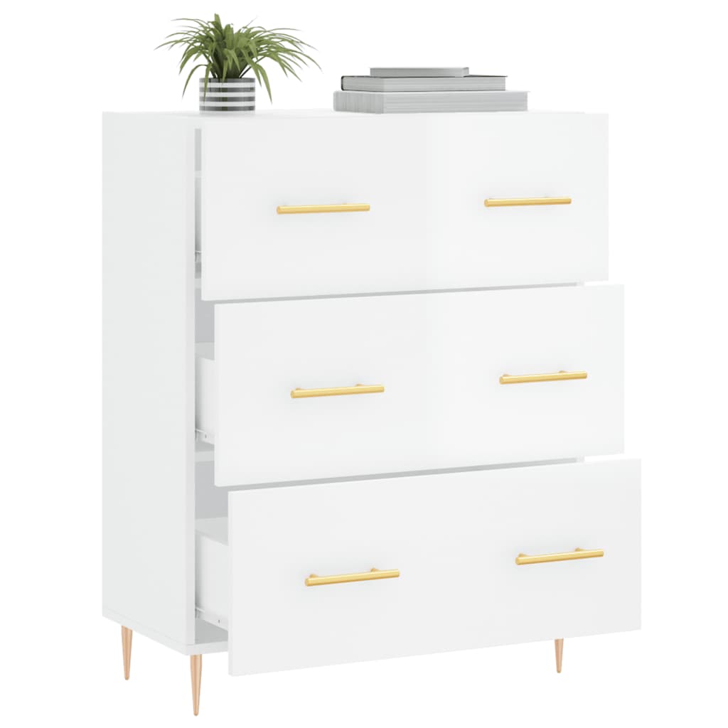 Credenza Bianco lucido 69,5x34x90 cm MDF