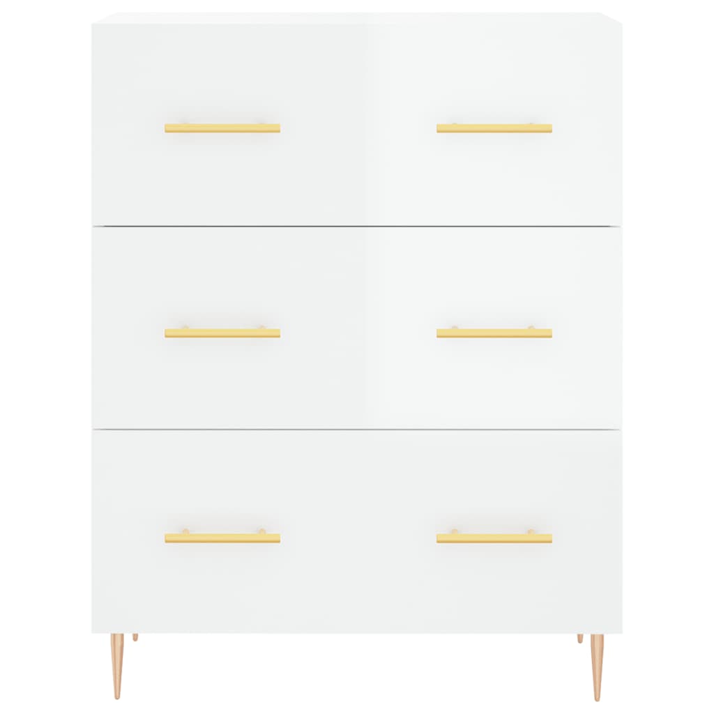 Shiny white buffet 69.5x34x90 cm Engineering wood