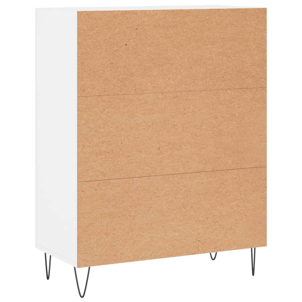 Credenza bianca 69,5x34x90 cm in derivati ​​del legno