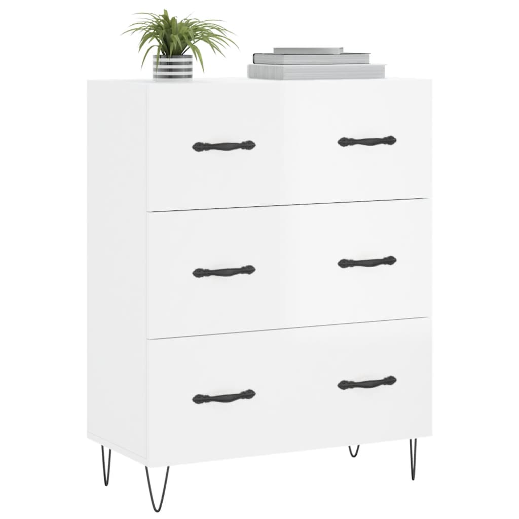 Credenza Bianco lucido 69,5x34x90 cm MDF