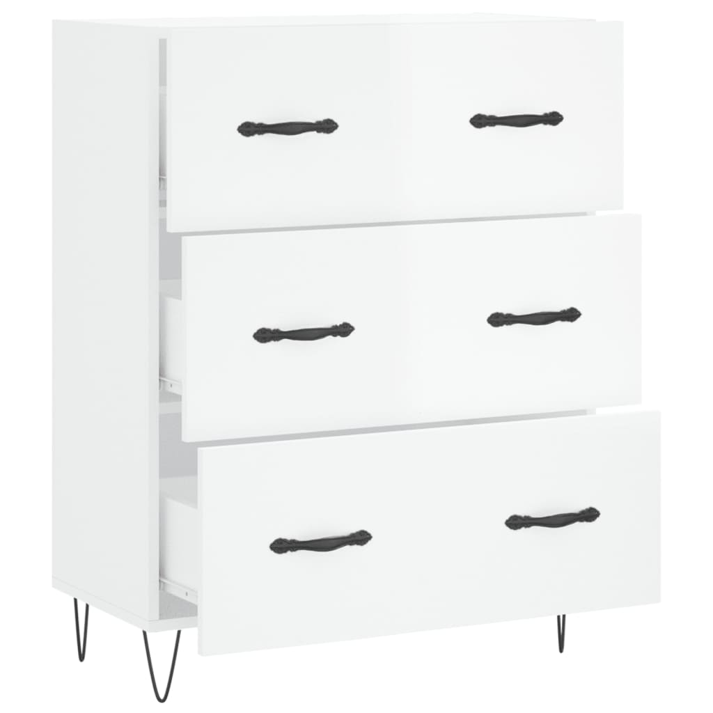 Credenza Bianco lucido 69,5x34x90 cm MDF