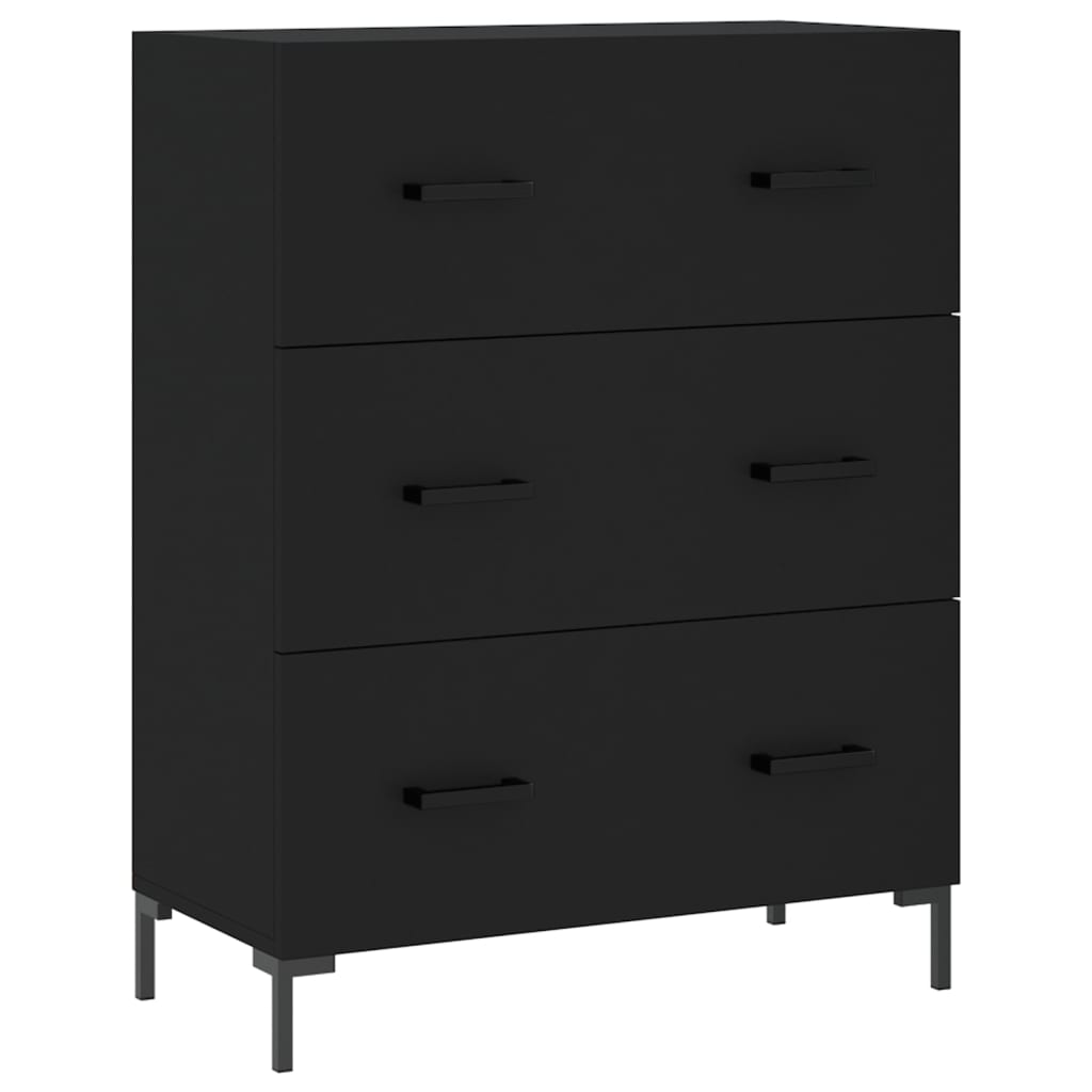 Buffet noir 69,5x34x90 cm bois d'ingénierie