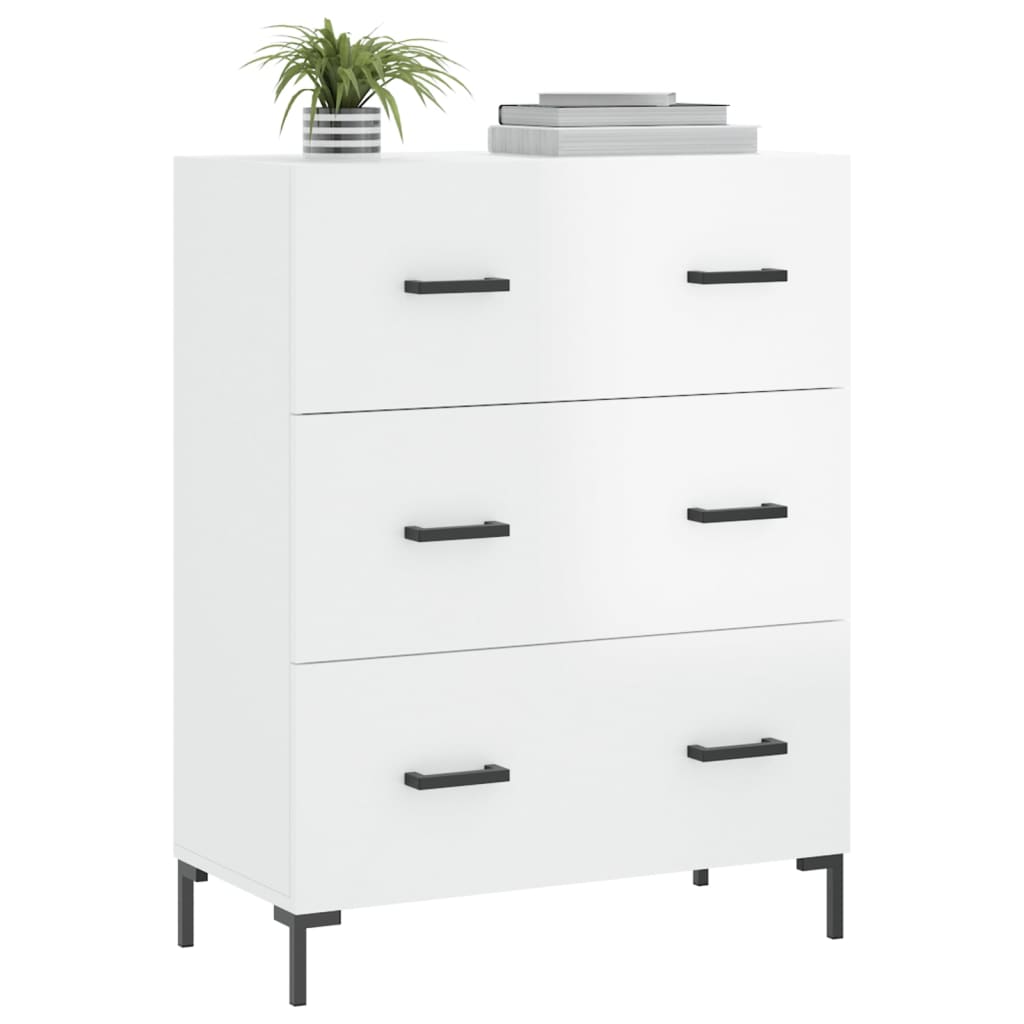 Credenza Bianco lucido 69,5x34x90 cm MDF