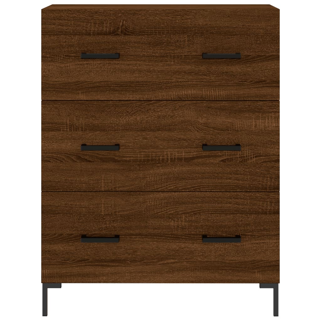 Buffet chêne marron 69,5x34x90 cm bois d'ingénierie