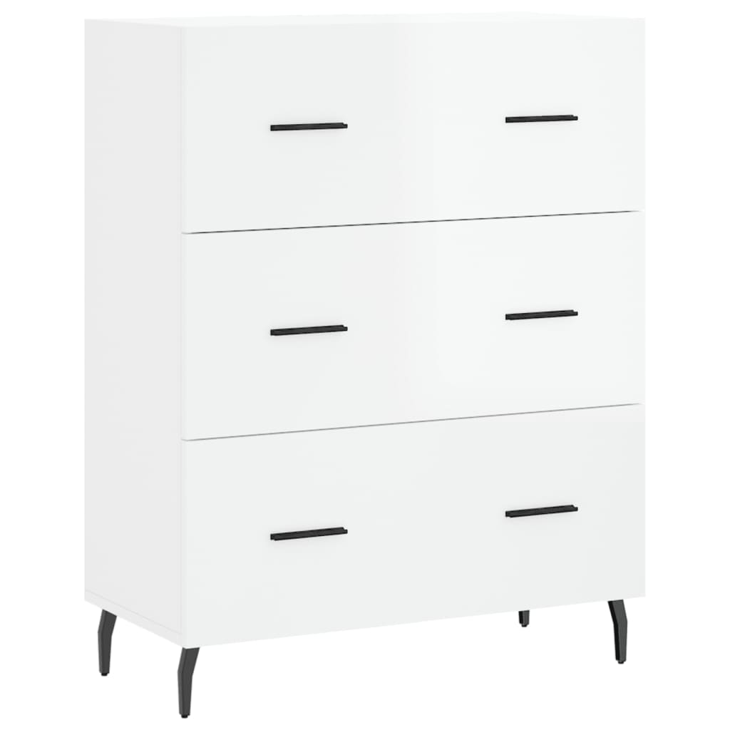 Shiny white buffet 69.5x34x90 cm Engineering wood