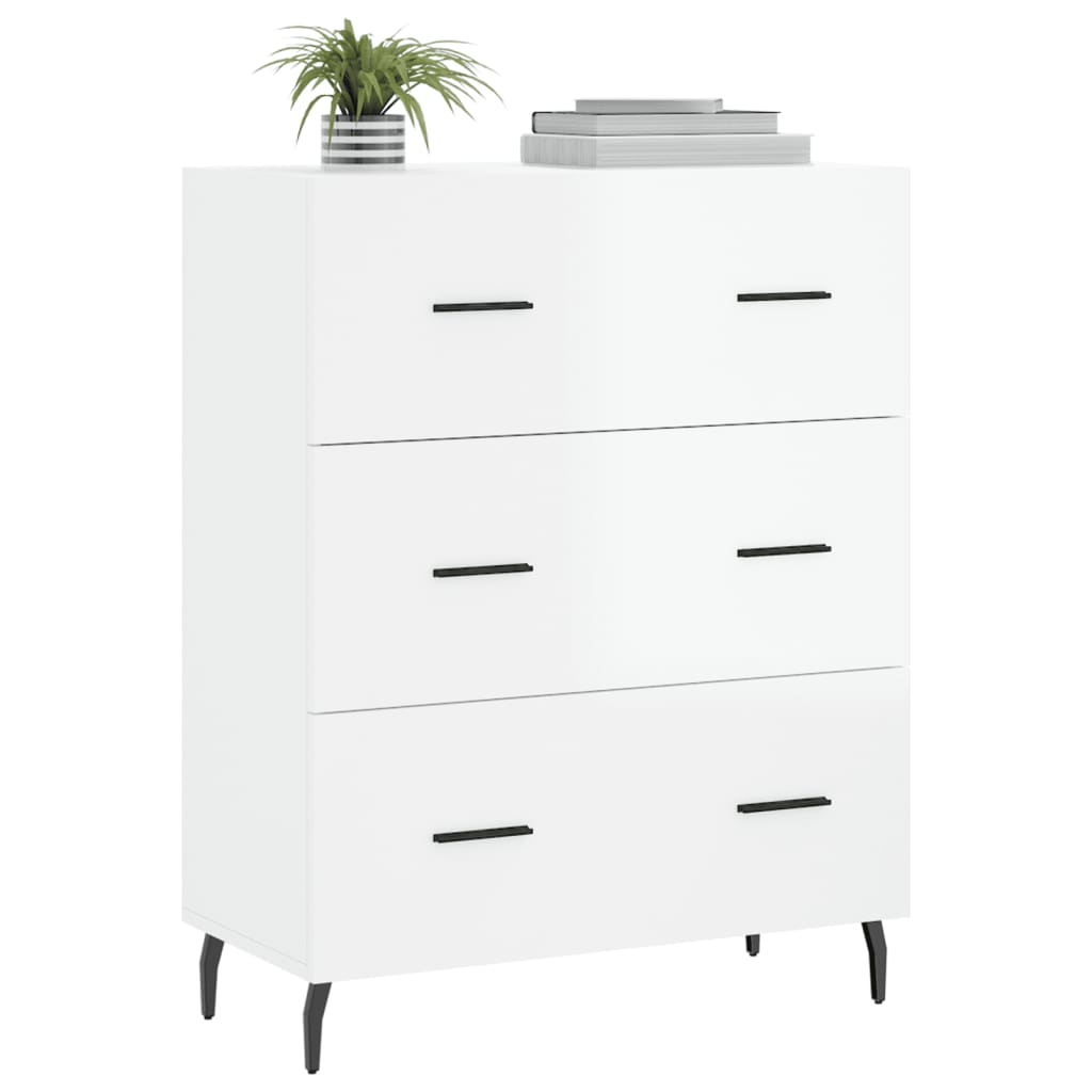 Credenza Bianco lucido 69,5x34x90 cm MDF