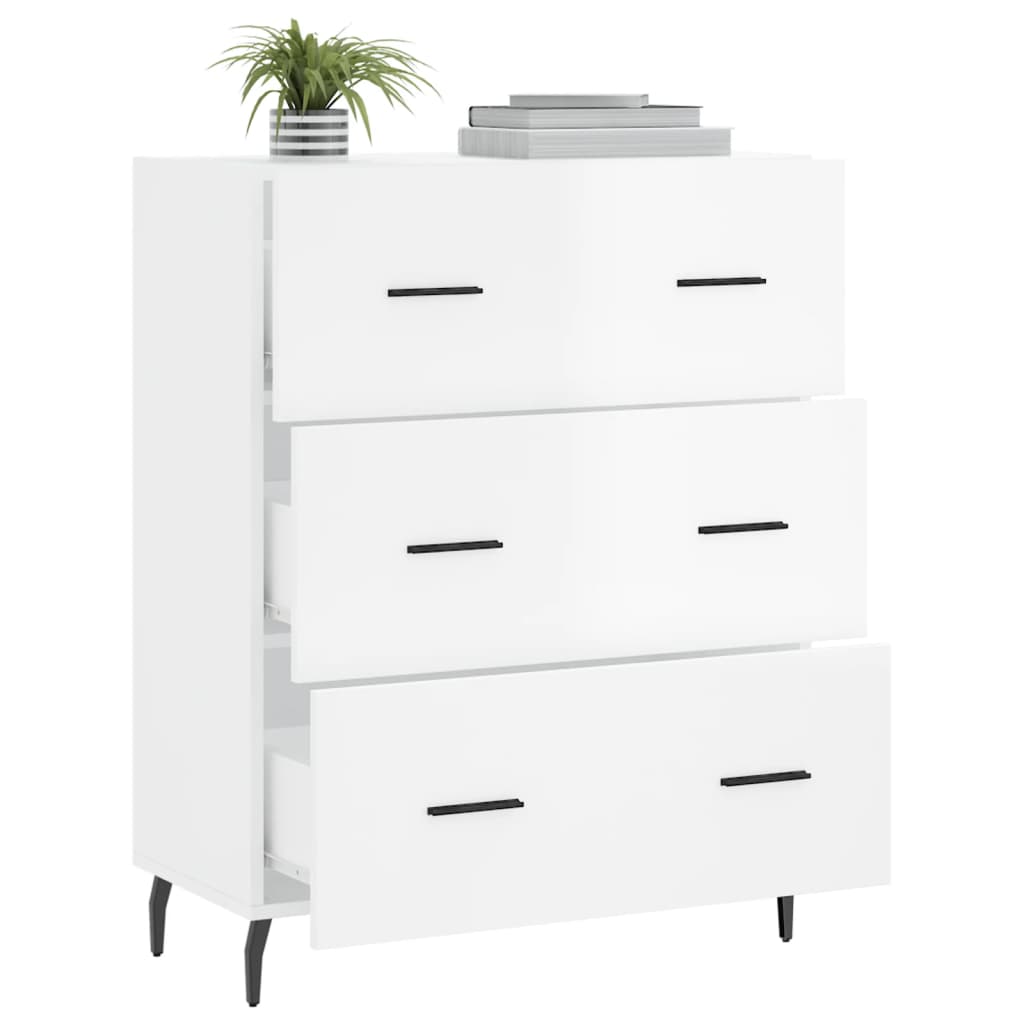 Credenza Bianco lucido 69,5x34x90 cm MDF