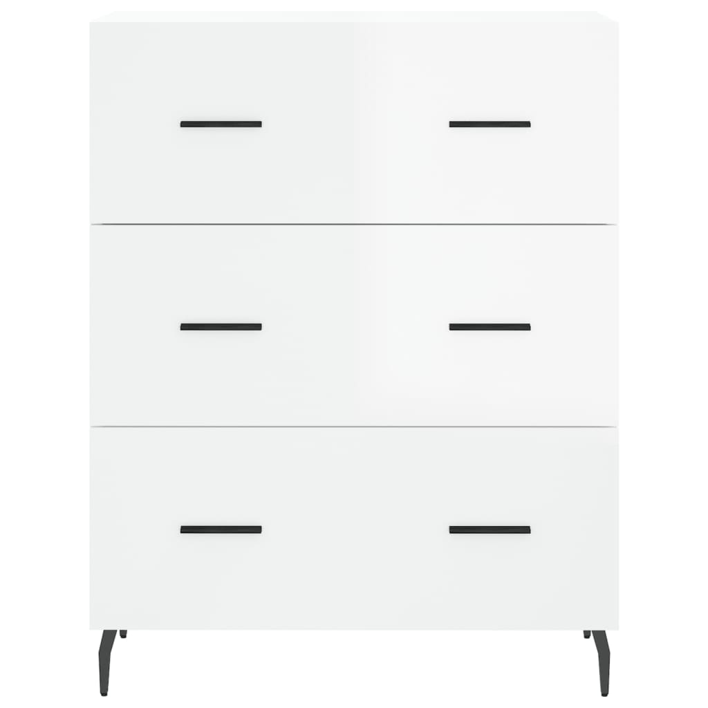 Shiny white buffet 69.5x34x90 cm Engineering wood