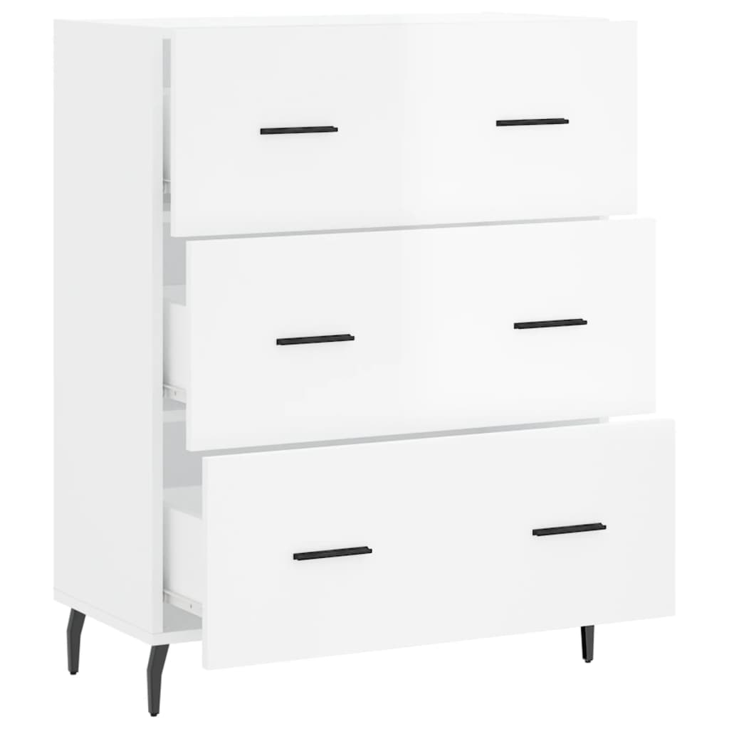 Credenza Bianco lucido 69,5x34x90 cm MDF