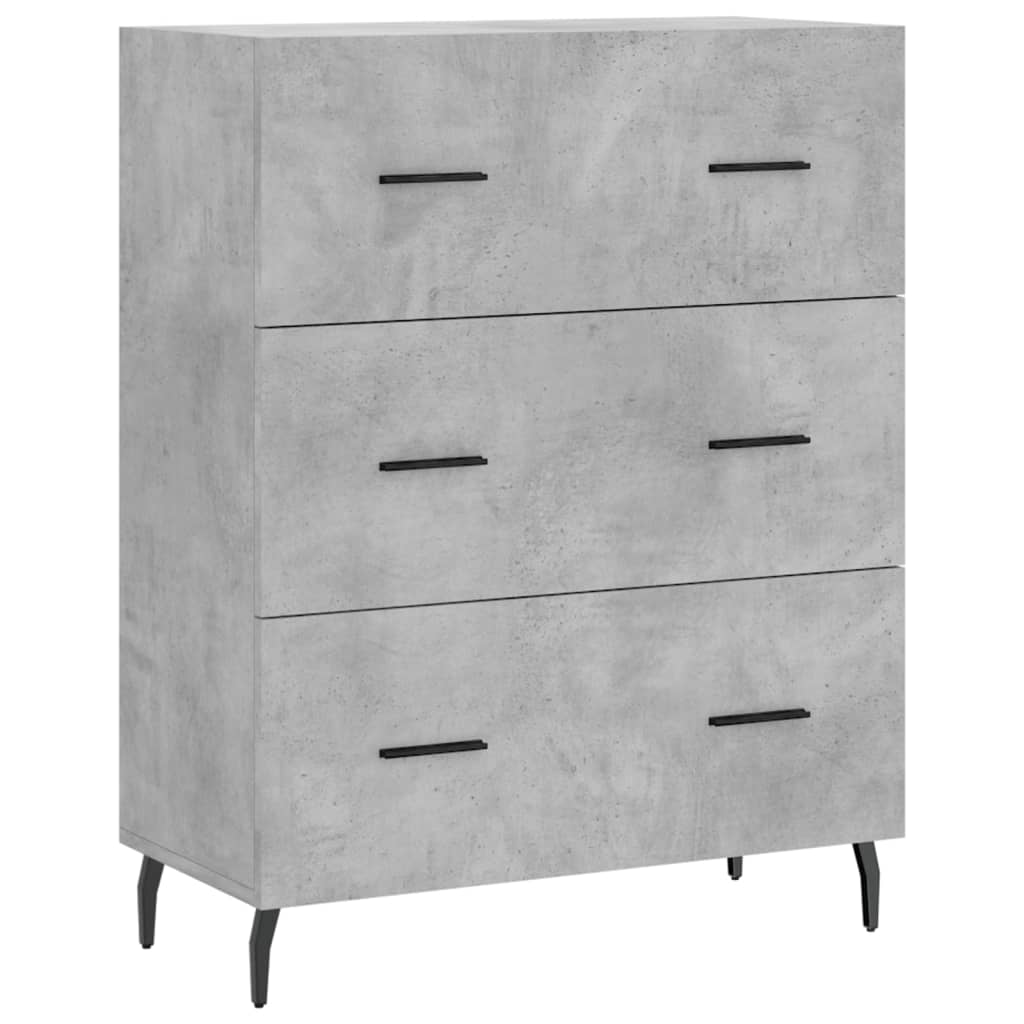 Credenza grigio cemento 69,5x34x90 cm in multistrato