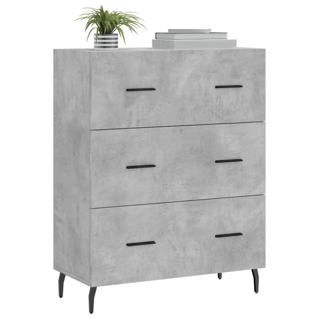 Credenza grigio cemento 69,5x34x90 cm in multistrato