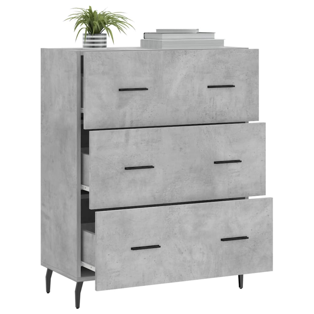 Credenza grigio cemento 69,5x34x90 cm in multistrato