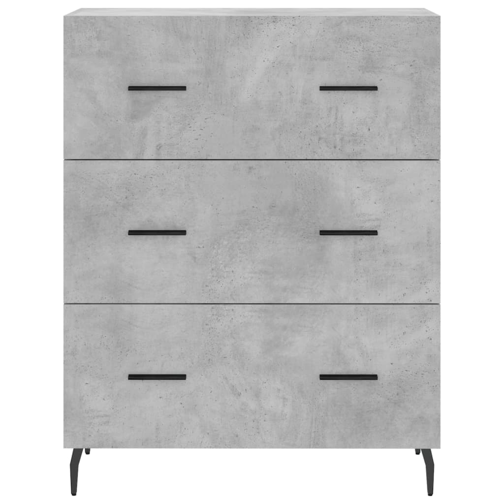 Credenza grigio cemento 69,5x34x90 cm in multistrato