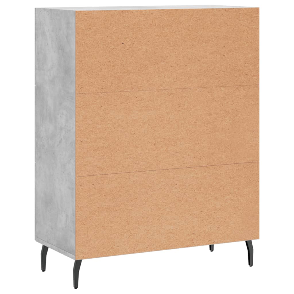 Credenza grigio cemento 69,5x34x90 cm in multistrato