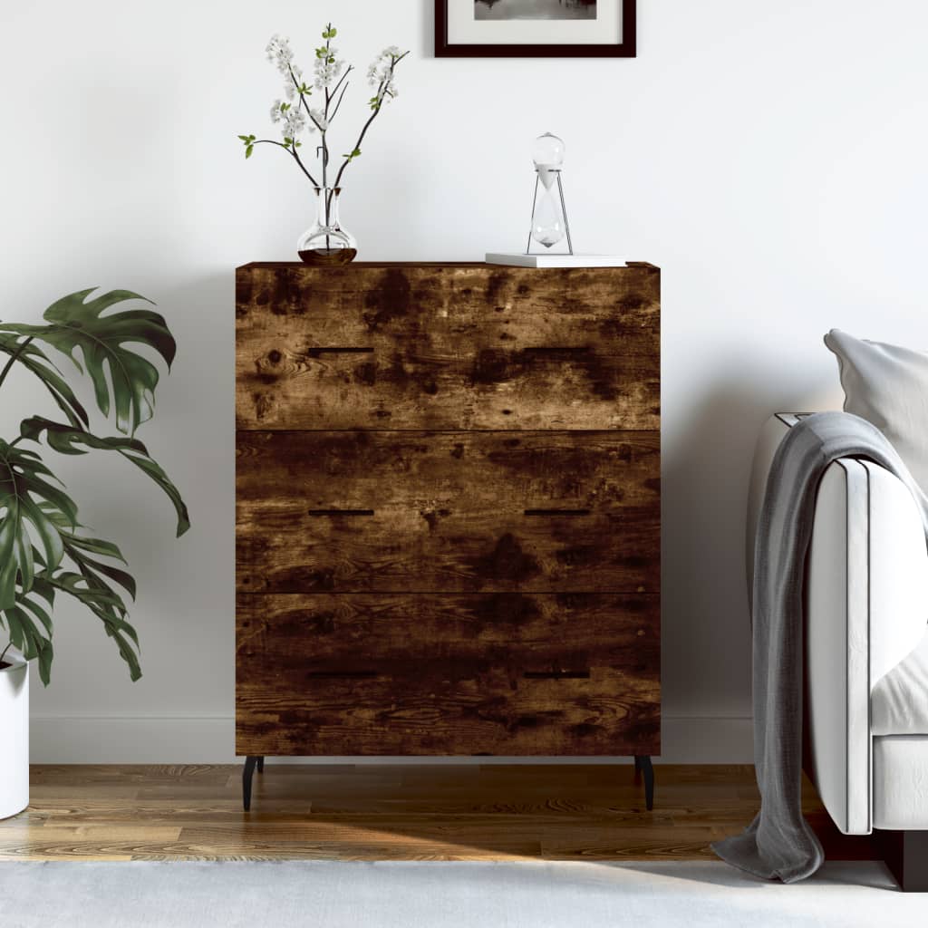 Credenza in rovere affumicato 69,5x34x90 cm in multistrato