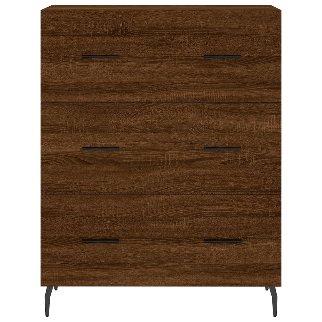 Credenza in rovere marrone 69,5x34x90 cm in multistrato