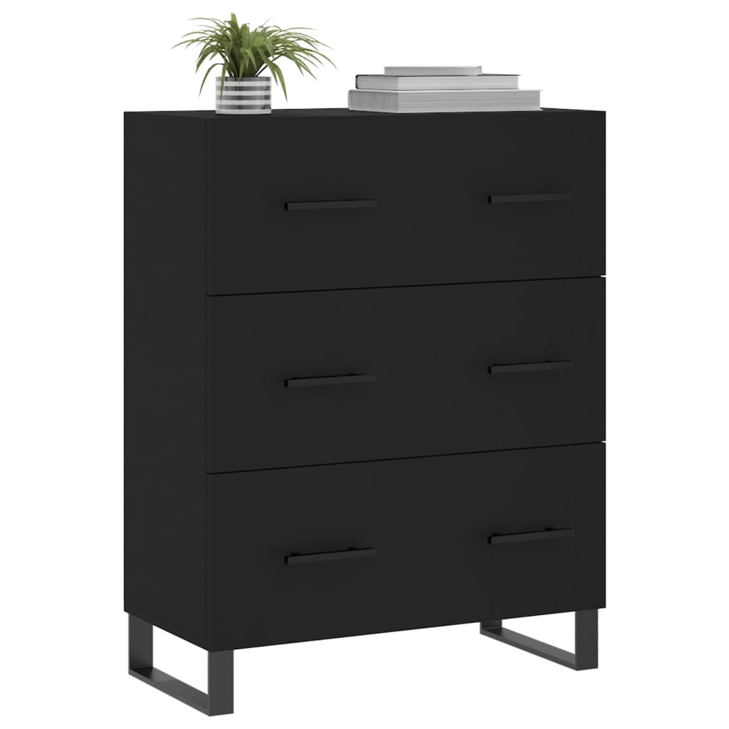 Black buffet 69.5x34x90 cm Engineering wood