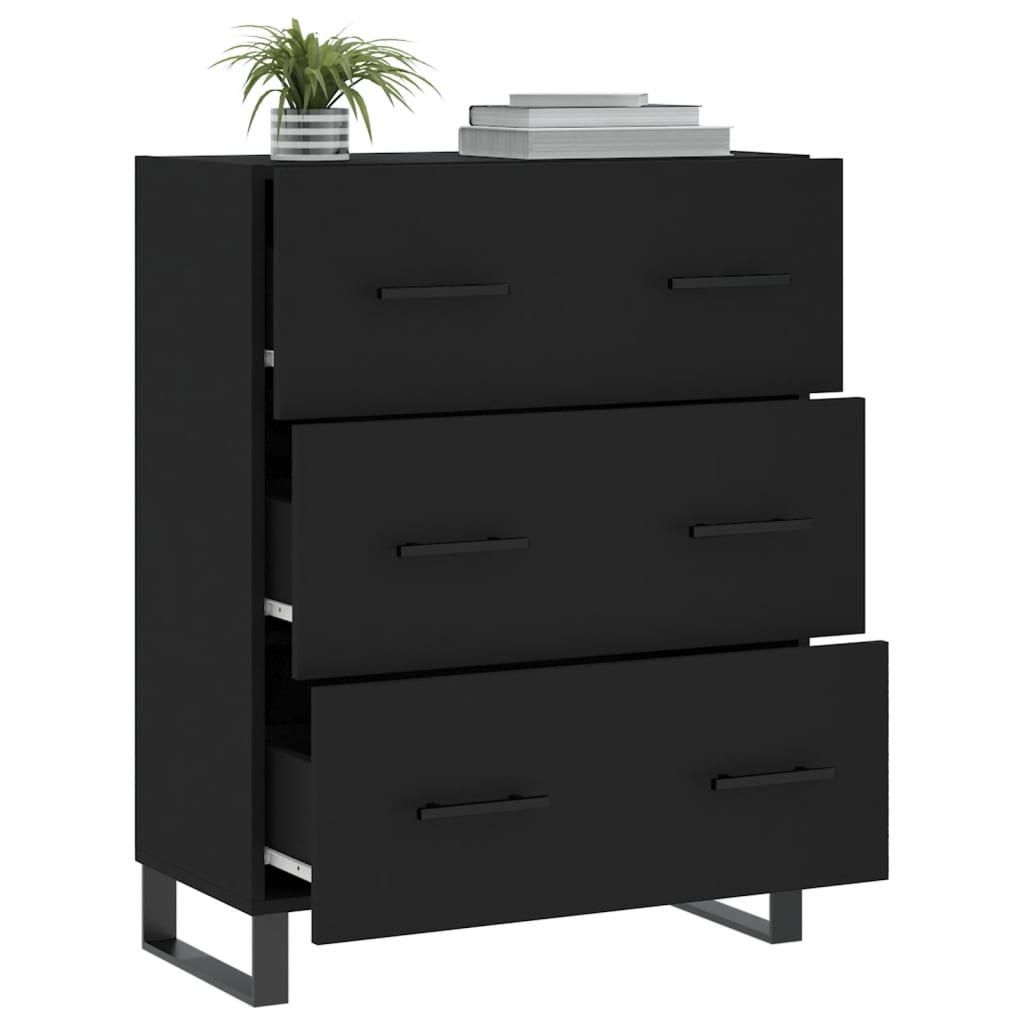 Black buffet 69.5x34x90 cm Engineering wood