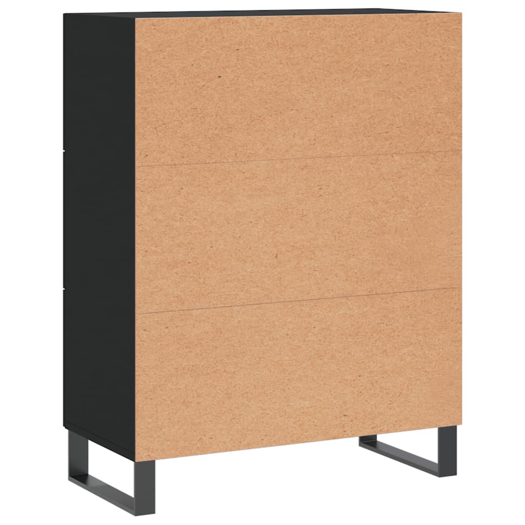 Credenza nera 69,5x34x90 cm in derivati ​​del legno