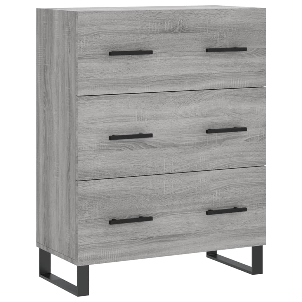 Credenza Sonoma grigia 69,5x34x90 cm in derivati ​​del legno