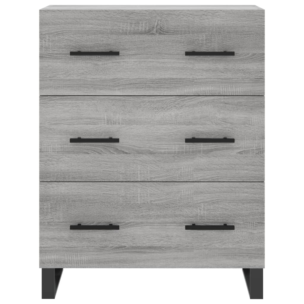 Credenza Sonoma grigia 69,5x34x90 cm in derivati ​​del legno