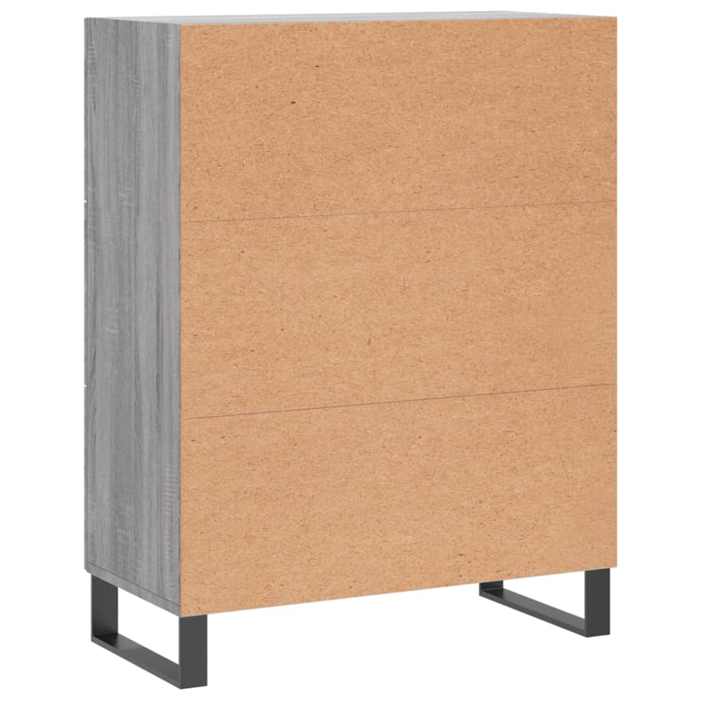 Credenza Sonoma grigia 69,5x34x90 cm in derivati ​​del legno