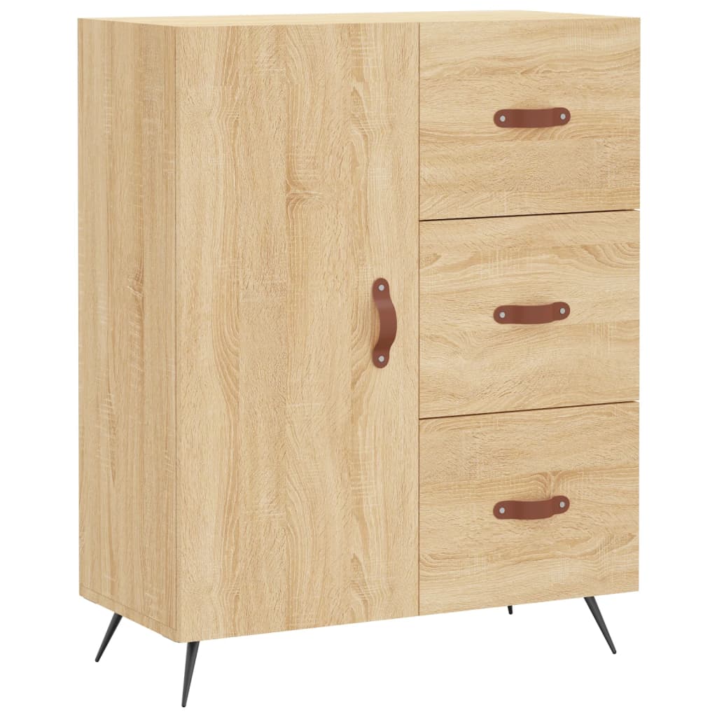 Buffet chêne sonoma 69,5x34x90 cm bois d'ingénierie