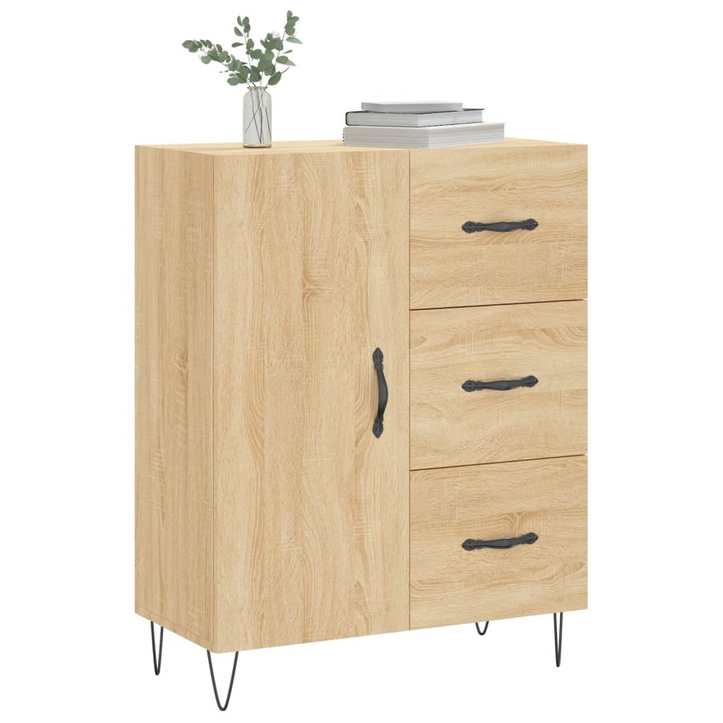 Buffet chêne sonoma 69,5x34x90 cm bois d'ingénierie