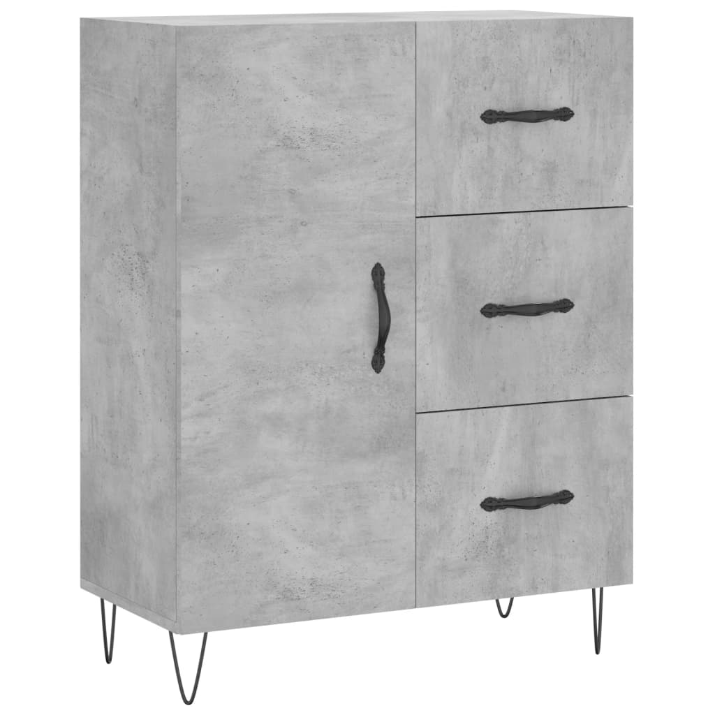 Credenza grigio cemento 69,5x34x90 cm in multistrato