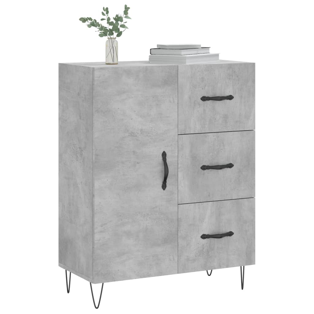 Credenza grigio cemento 69,5x34x90 cm in multistrato