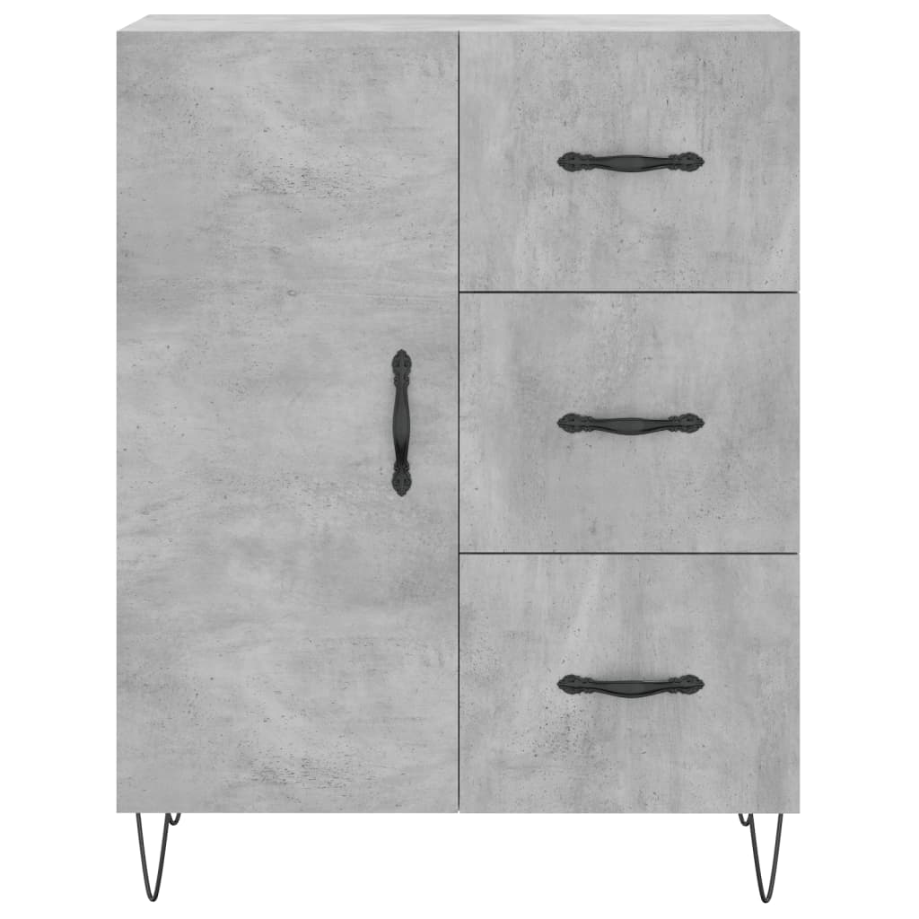 Credenza grigio cemento 69,5x34x90 cm in multistrato