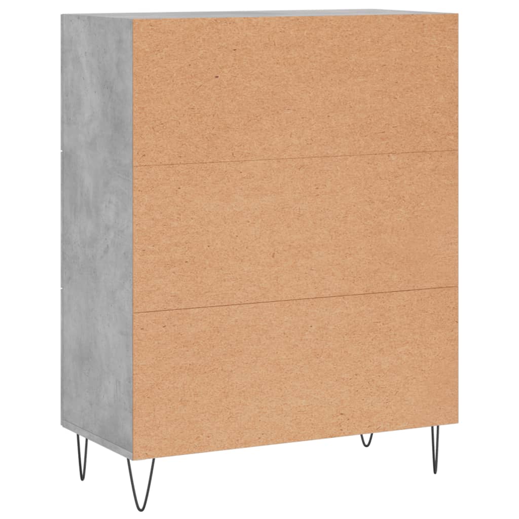 Credenza grigio cemento 69,5x34x90 cm in multistrato