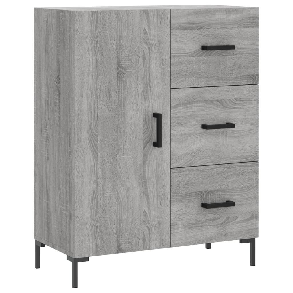 Credenza Sonoma grigia 69,5x34x90 cm in derivati ​​del legno