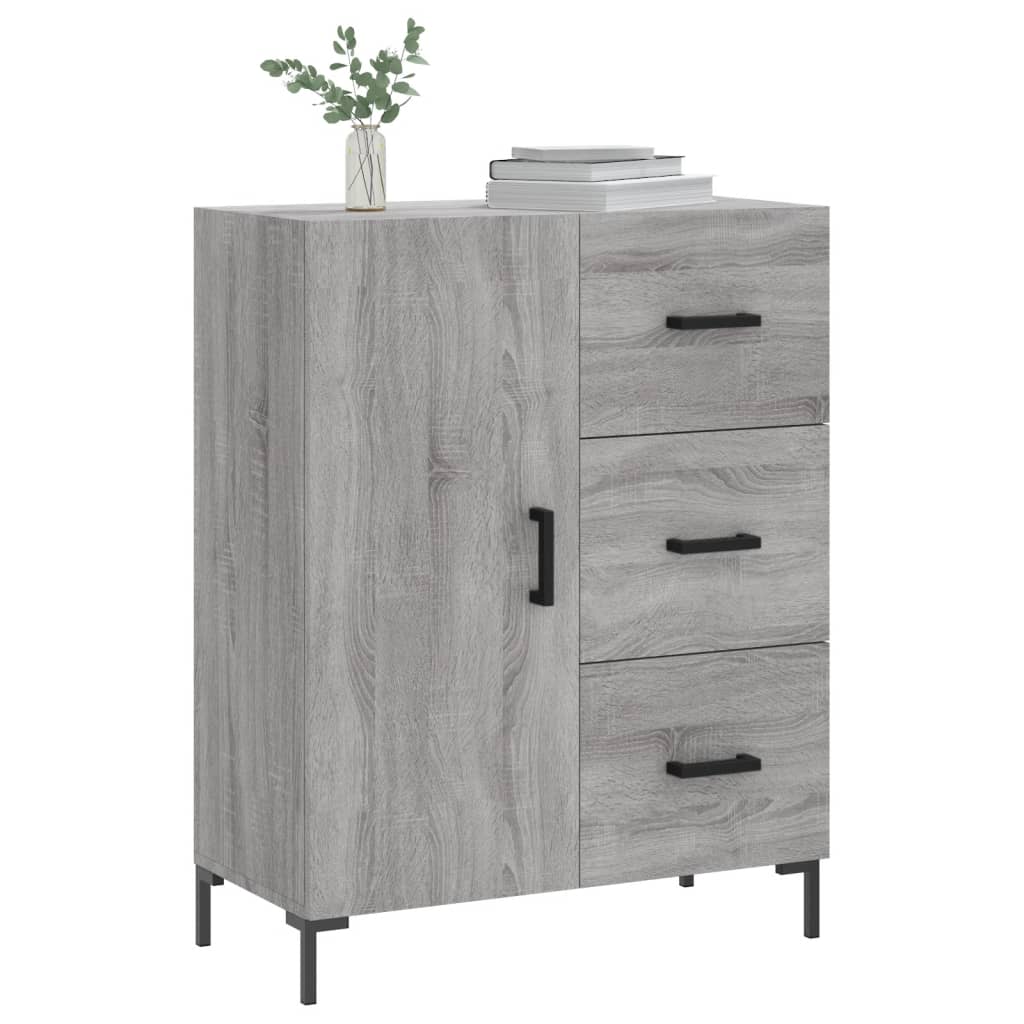 Credenza Sonoma grigia 69,5x34x90 cm in derivati ​​del legno