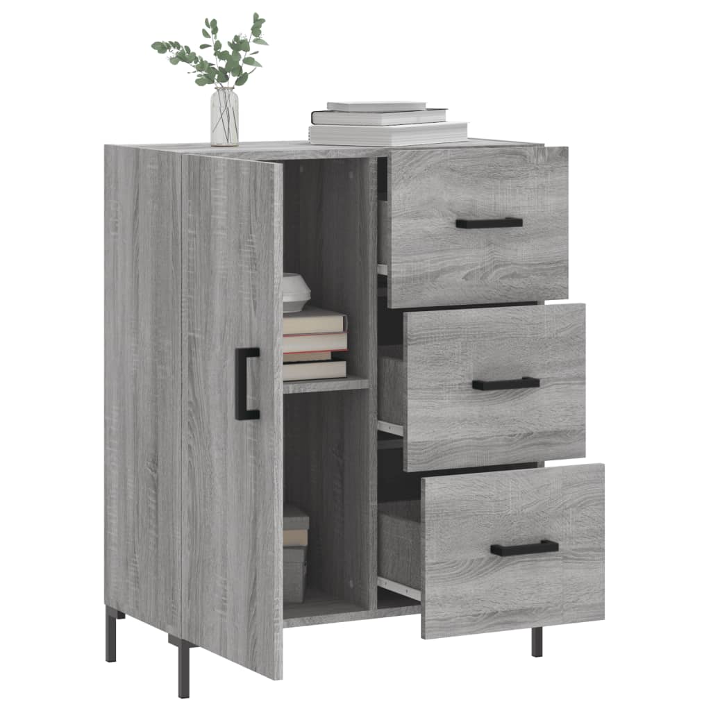 Credenza Sonoma grigia 69,5x34x90 cm in derivati ​​del legno