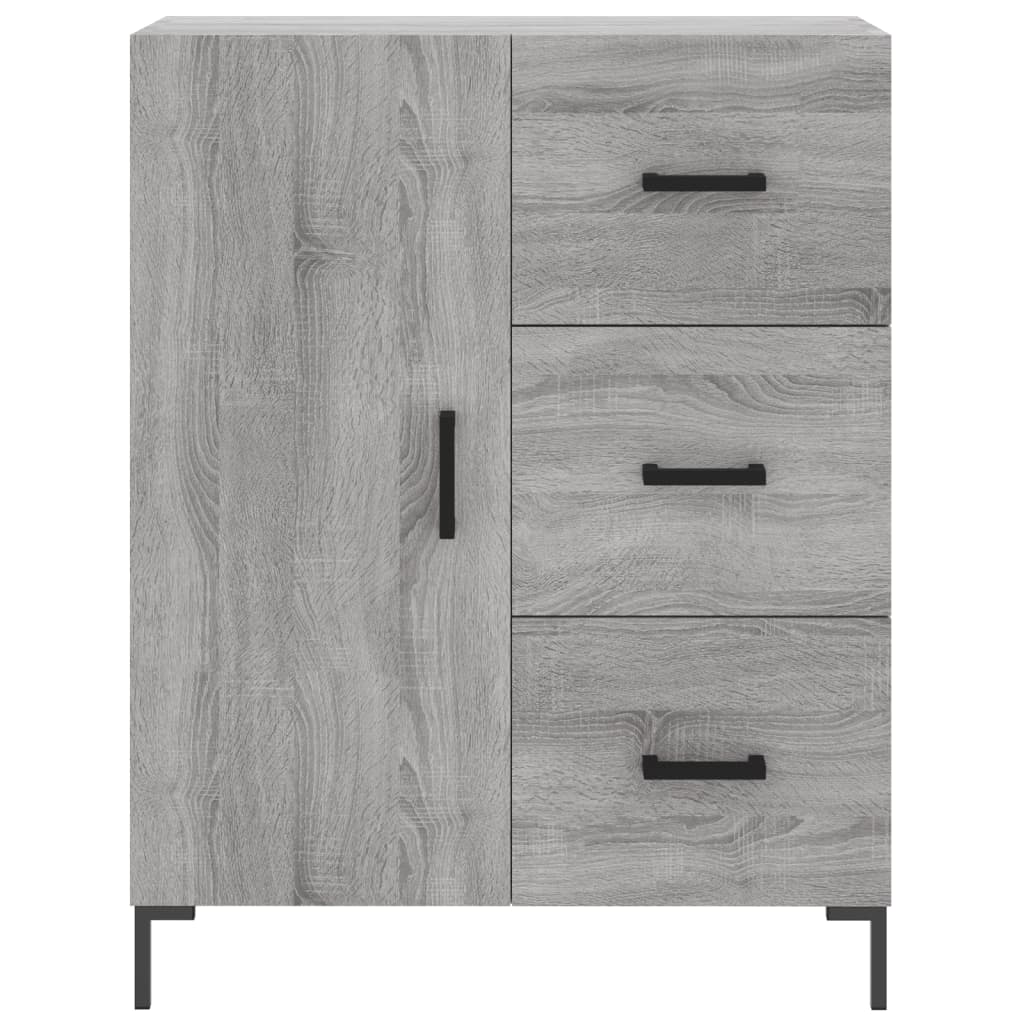 Credenza Sonoma grigia 69,5x34x90 cm in derivati ​​del legno