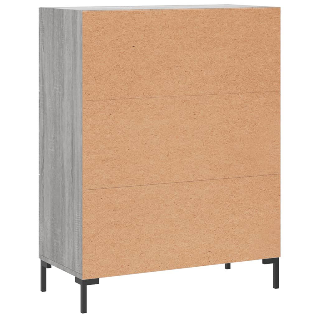 Credenza Sonoma grigia 69,5x34x90 cm in derivati ​​del legno