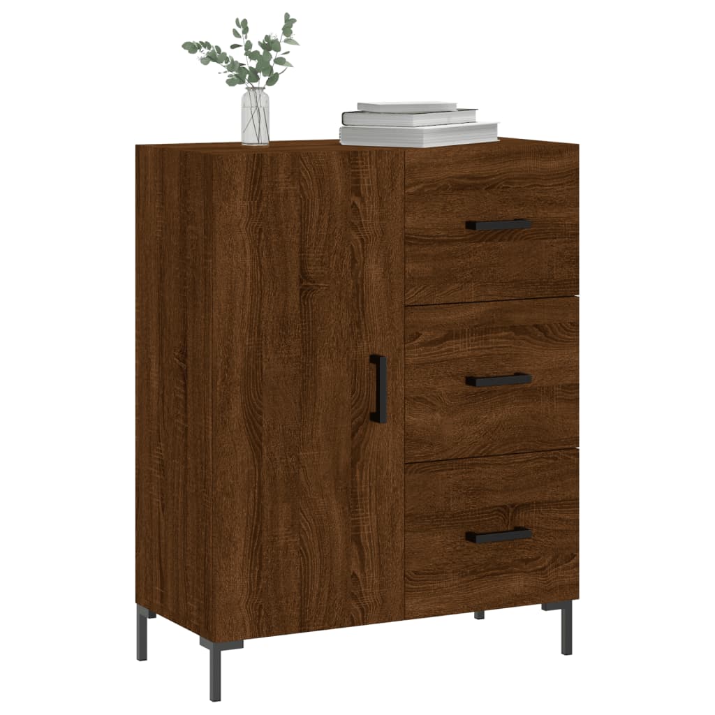 Buffet chêne marron 69,5x34x90 cm bois d'ingénierie