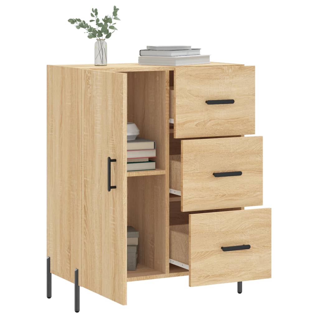 Buffet chêne sonoma 69,5x34x90 cm bois d'ingénierie